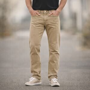 Levi’s 502 Men’s Tan Jeans 32x32 Regular Taper Stretch Denim